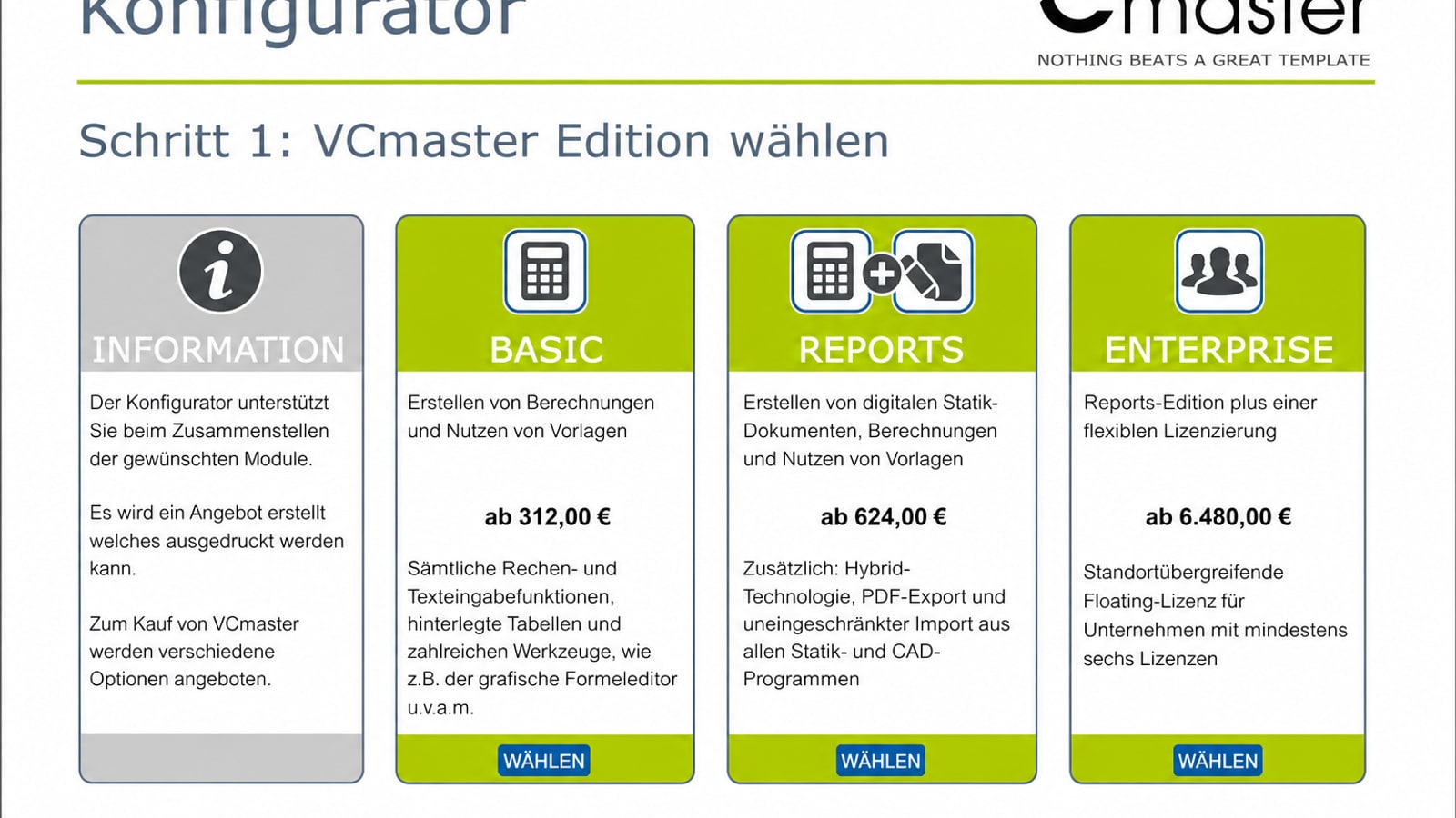 VCmaster Konfigurator